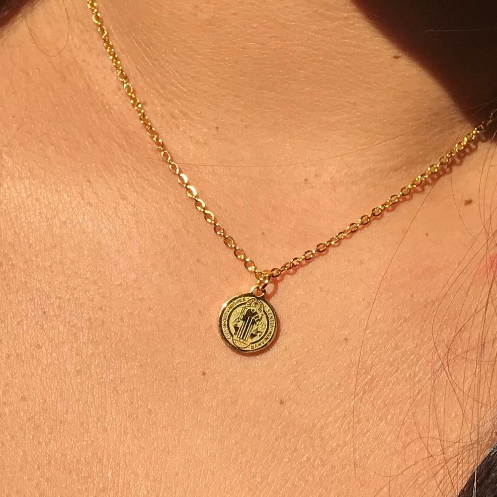 Saint Benedict Gold Necklace
